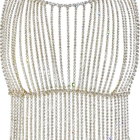 NEW Sparkling Bling Swarovski Crystal Rhinestone Halter Top + FREE Gift! - Picture 3 of 5